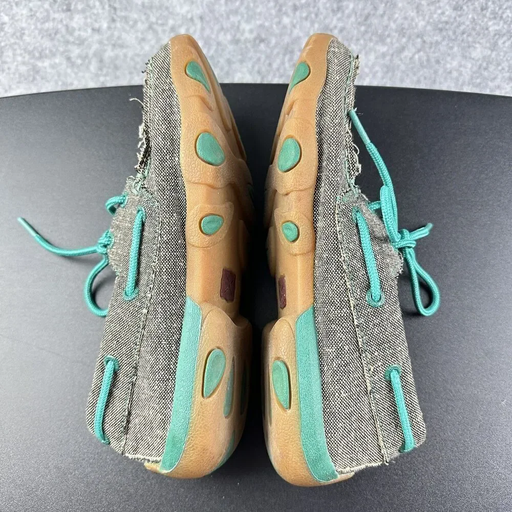 Twisted X ECO Boat Shoes Driving Mocs Womens 6.5M WDM0085 Western Outdoors Teal